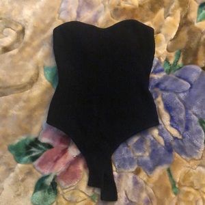 BLACK GAELLE TUBE TOP BODYSUIT - Small